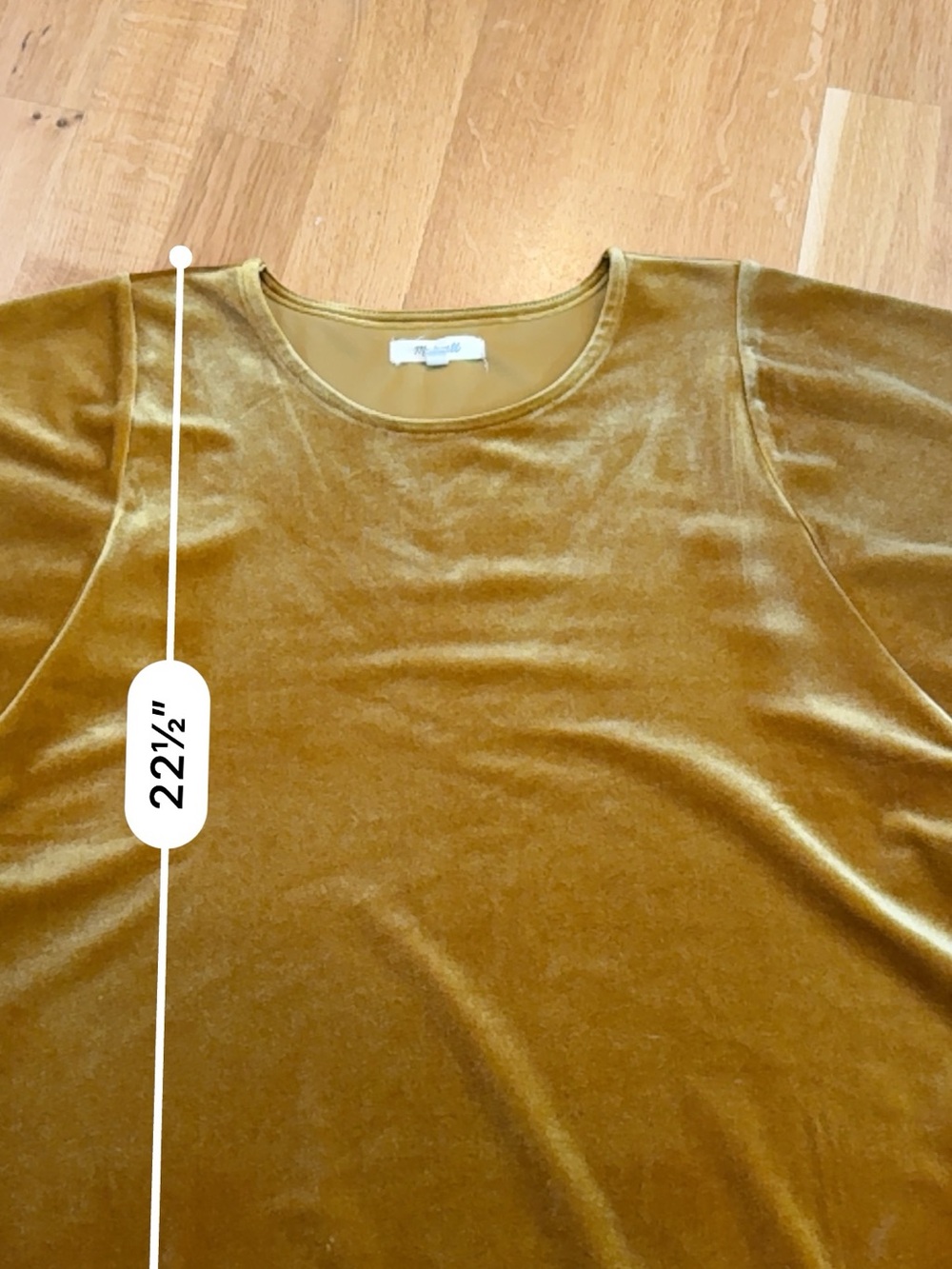 Madewell Velvet Short Sleeve Top in Mustard Gold - Picture 7 of 10